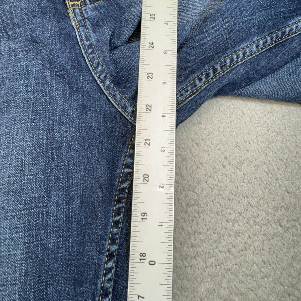 Lee Jeans Womens 30x22 Blue Capri Crop Straight Stretch Relaxed Fit Denim USA 8M - Picture 3 of 14